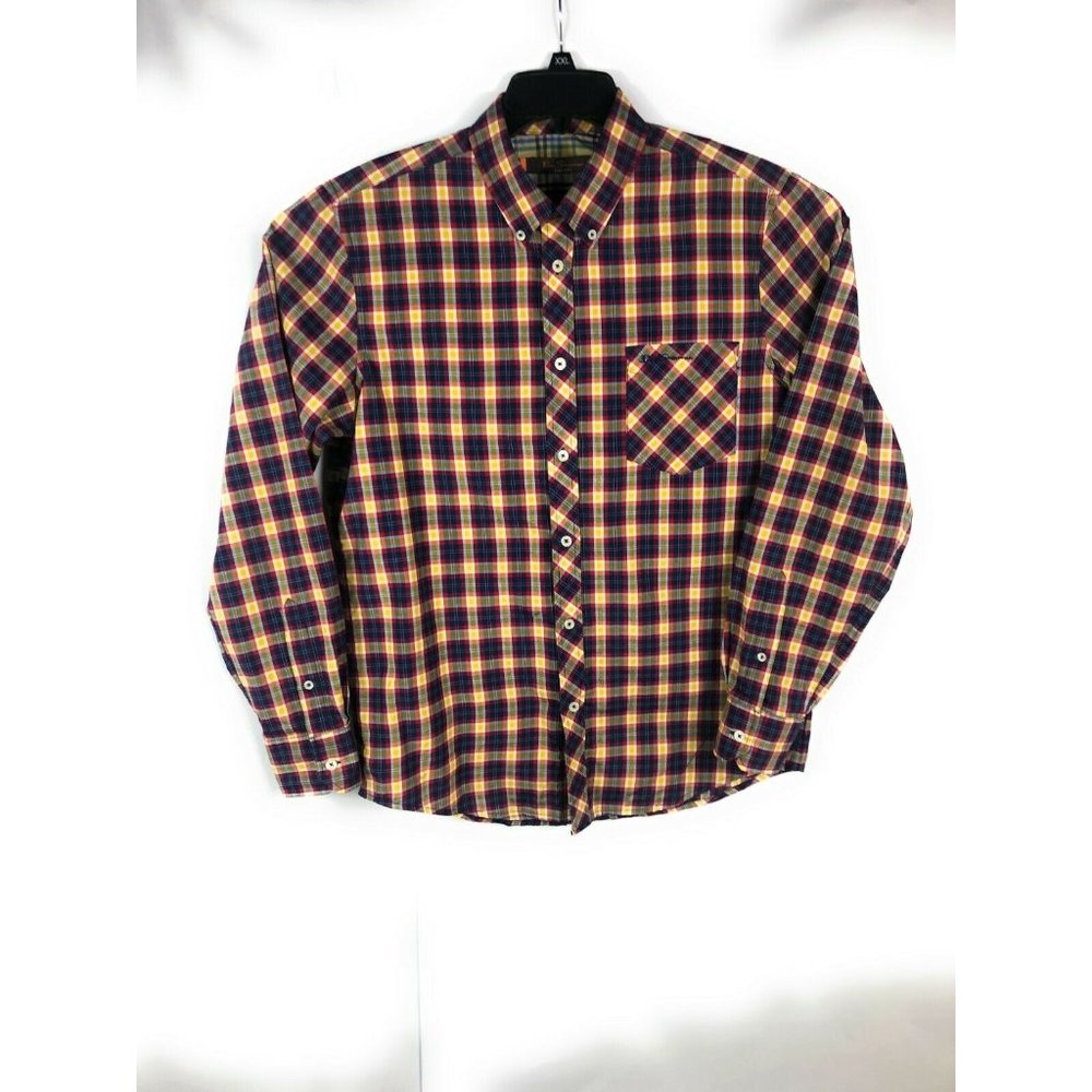 Ben Sherman Men's Large Long Sleeve Button Up Multicolor Casual Cotton Shirt A1